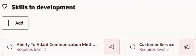 Display of requirement level for a skill
