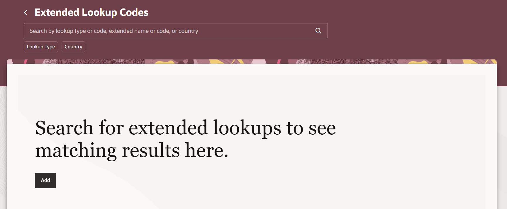 Extended Lookup Codes Landing Page