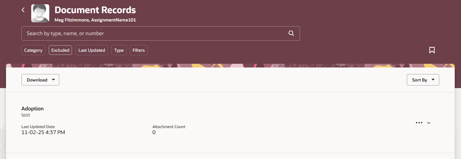 Hidden Add button on the Document Records list page