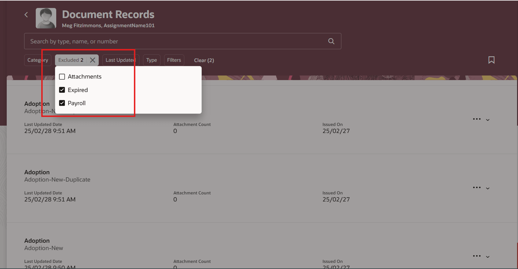 Enhanced Filter Facets on Document Records Page