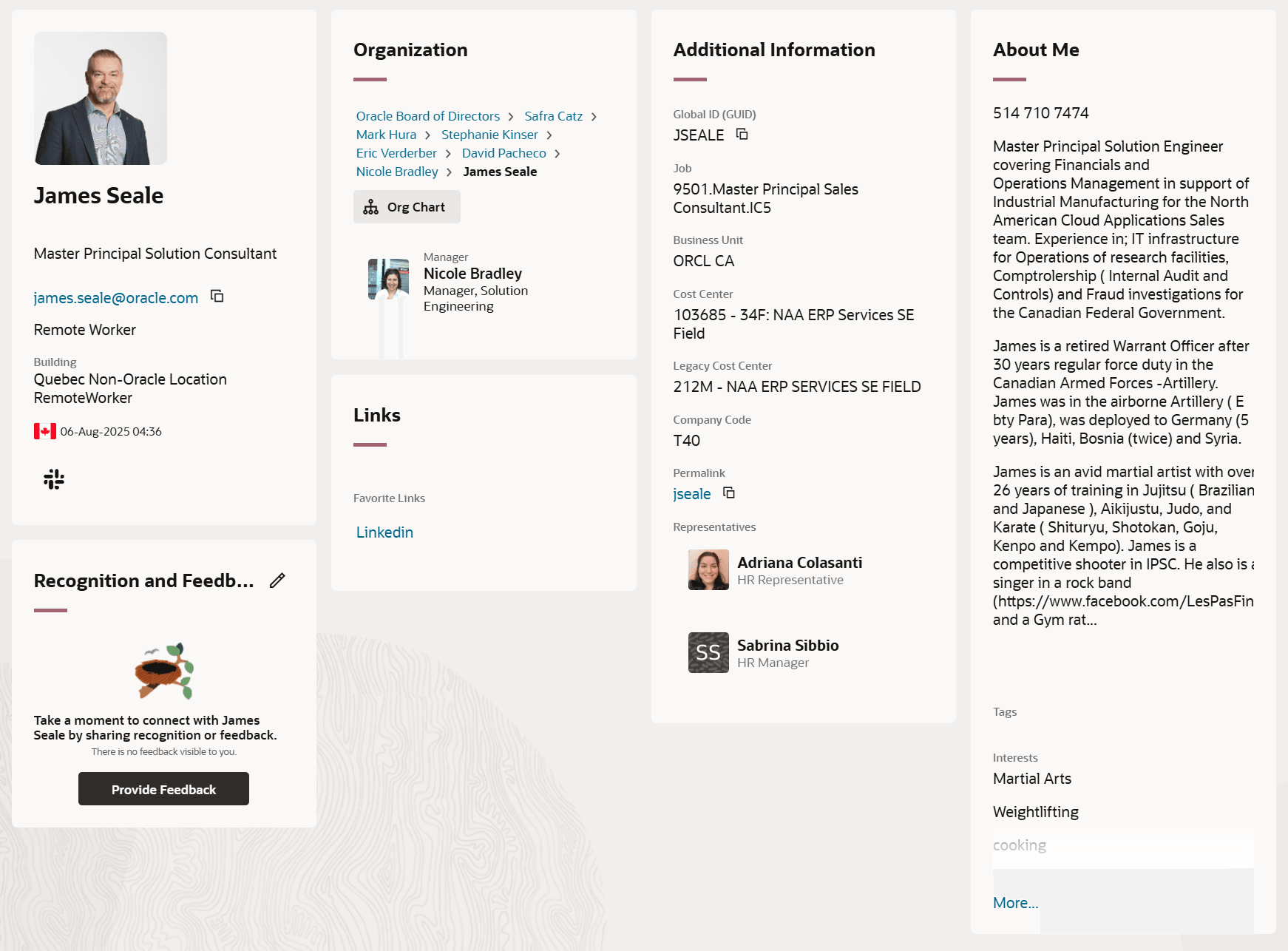 Profile Waterfall Layout