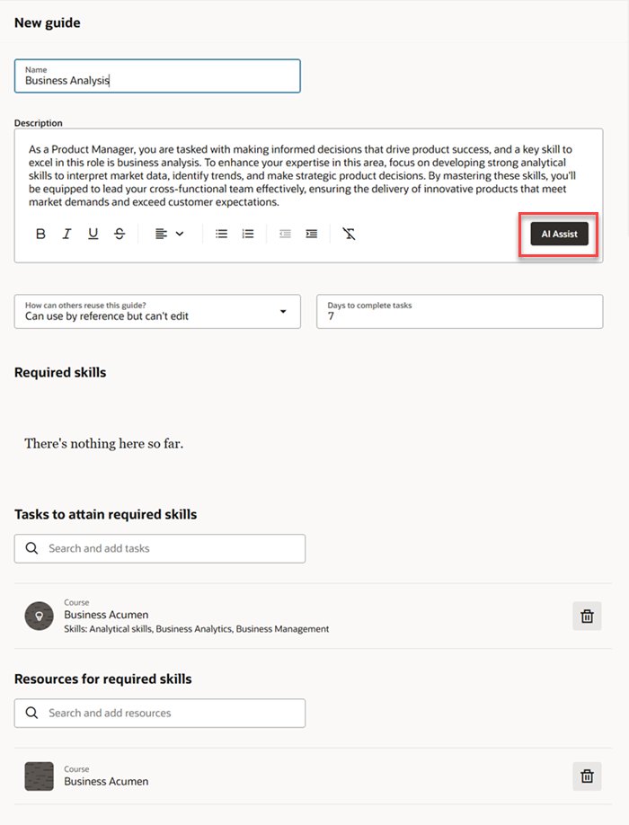 Description for the Business Analysis Capability of a Product Manager