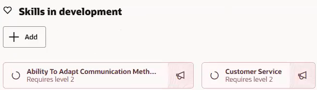 Display of requirement level for a skill