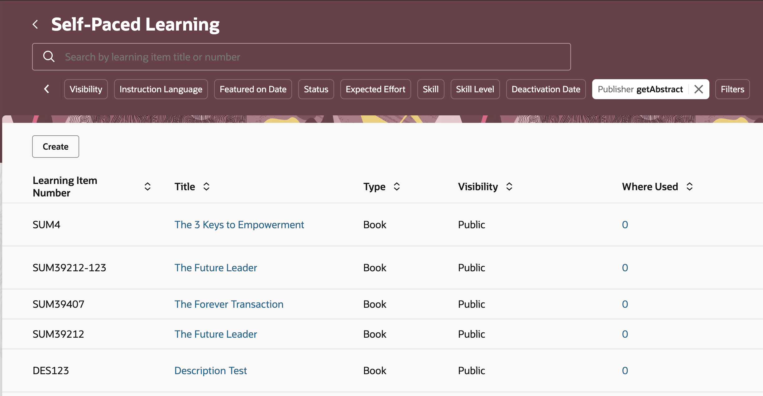 Self-Paced Learning Page with Learning Filtered by Publisher