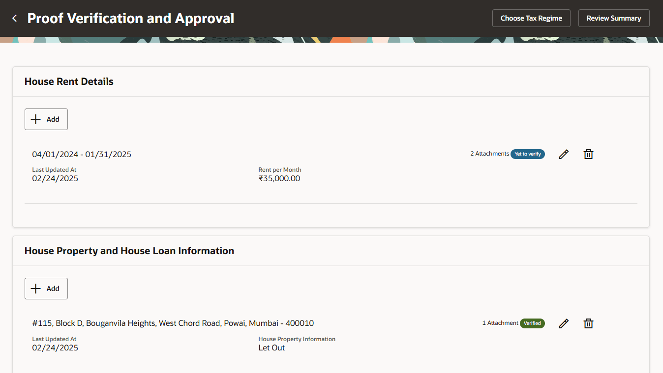 Proof Verification and Approval - Administrator View
