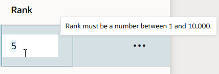 Screnshot showing how to provide a rank from the Job Application list