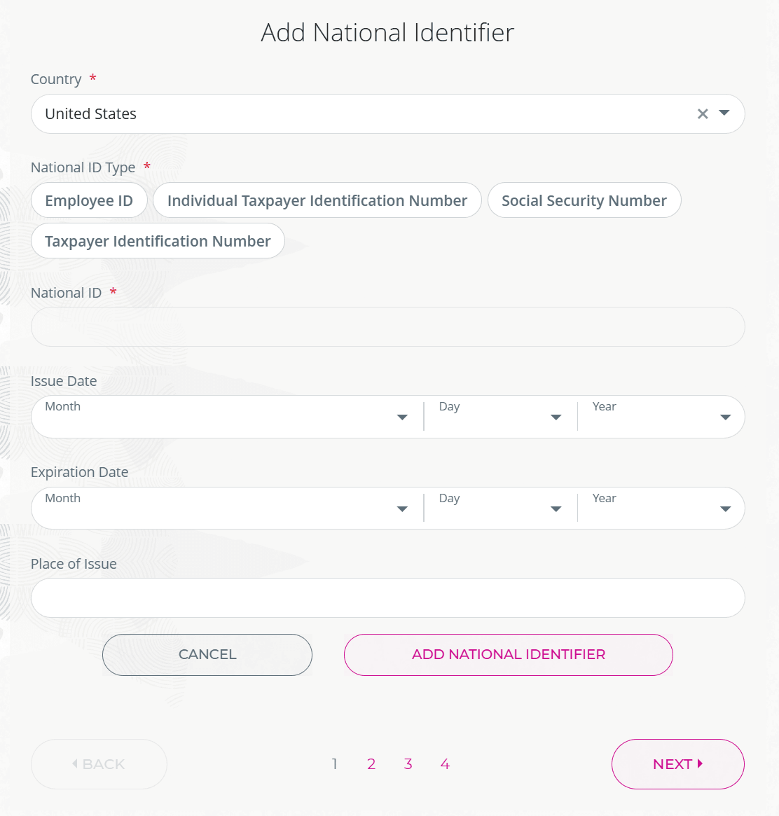National Identifier Block Open Inline