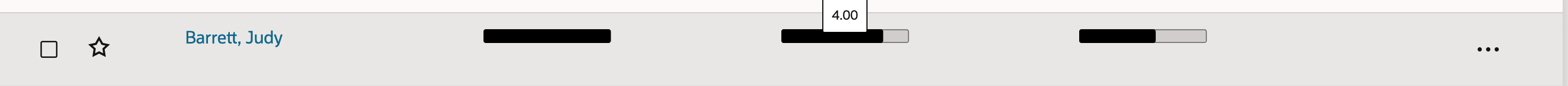 Bar Displaying Matching Scores