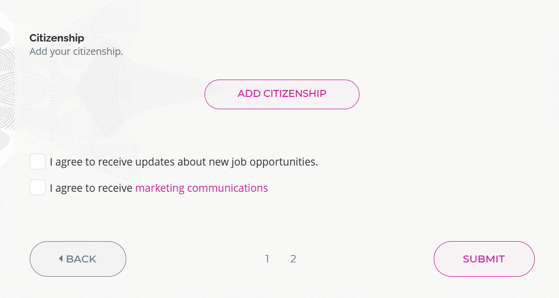 Citizenship Block  in the Application Flow