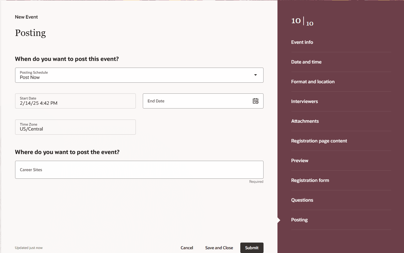 Posting Page