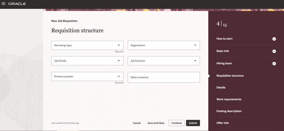 Visual Indicators When Creating a Job Requisition