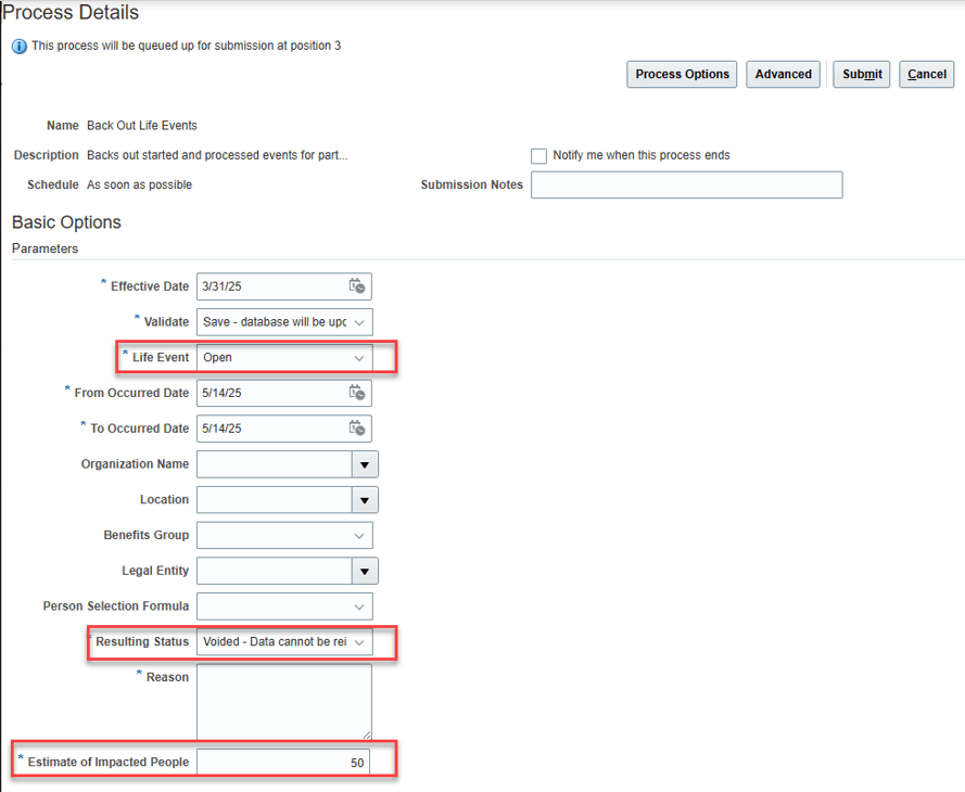 Process Details Page