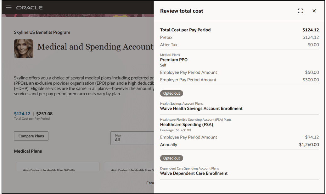 Enrollment Guided Process: Plan Type Grouping Review Total Cost
