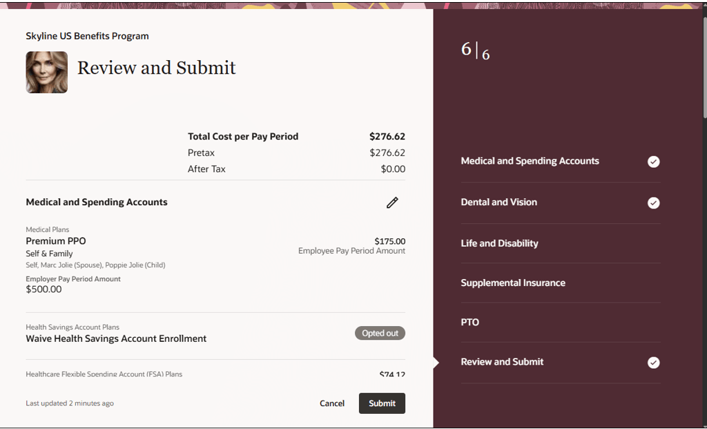 Enrollment Guided Process: Review and Submit