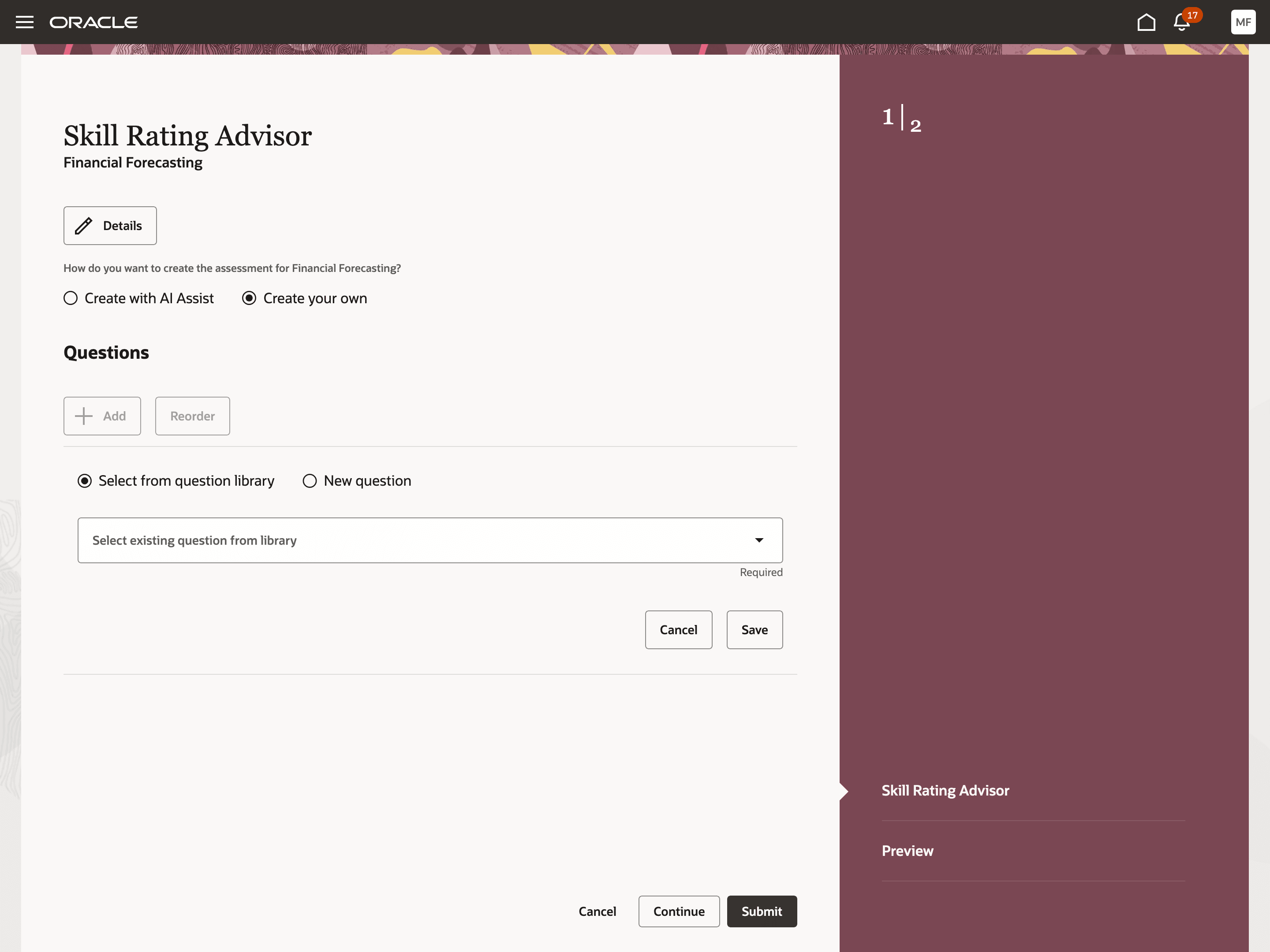 Creating questions from scratch