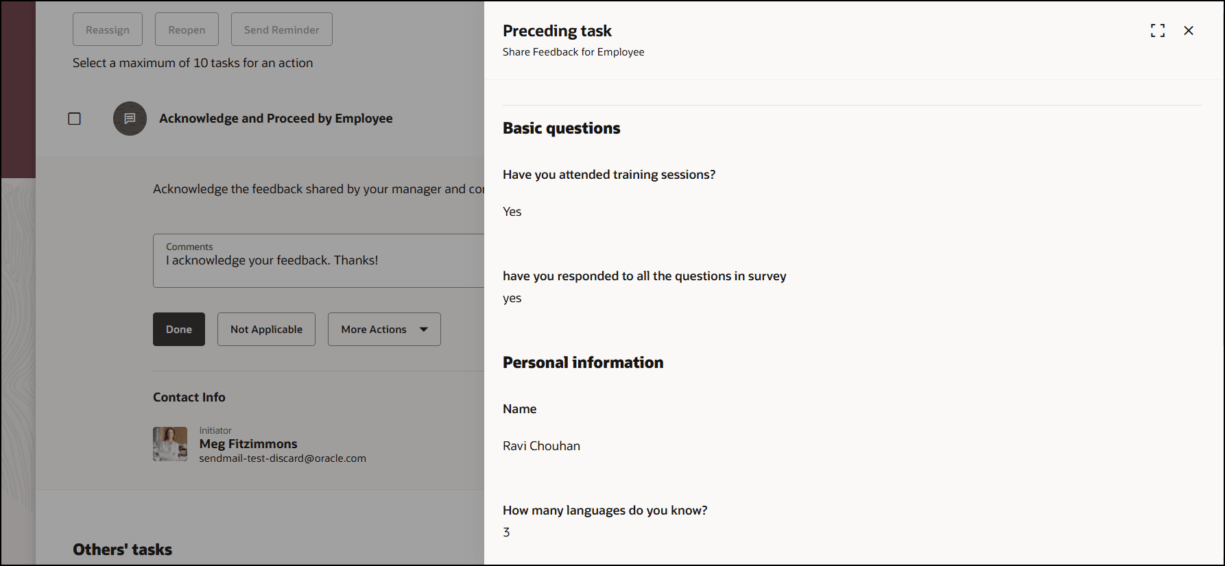 View Preceding Task from Current Task