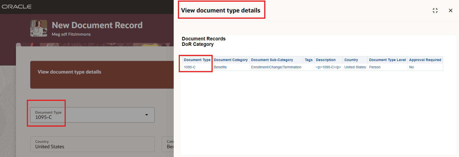 Panel Drawer Displaying Report Results Based on Parameter