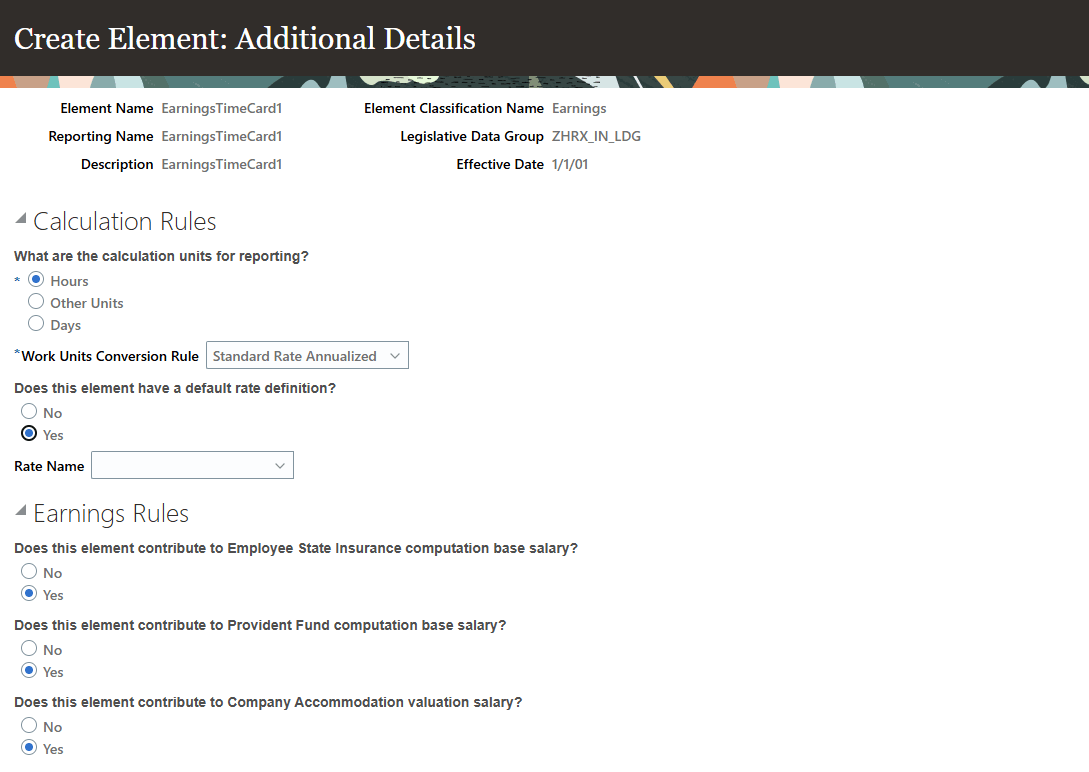 Timecard Element