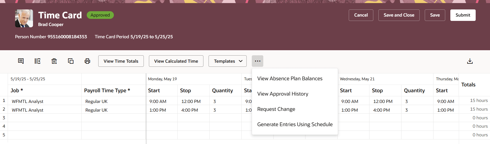 View Approval History Action