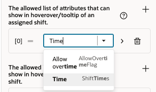 Visual Builder Studio The Allowed List of Attributes That Can Show in Hoverover/Tooltip of an Assigned Shift Property