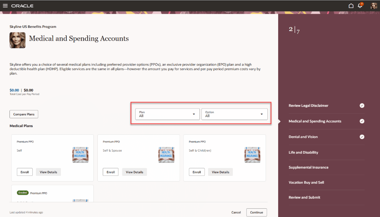 Plan Type Grouping Filter