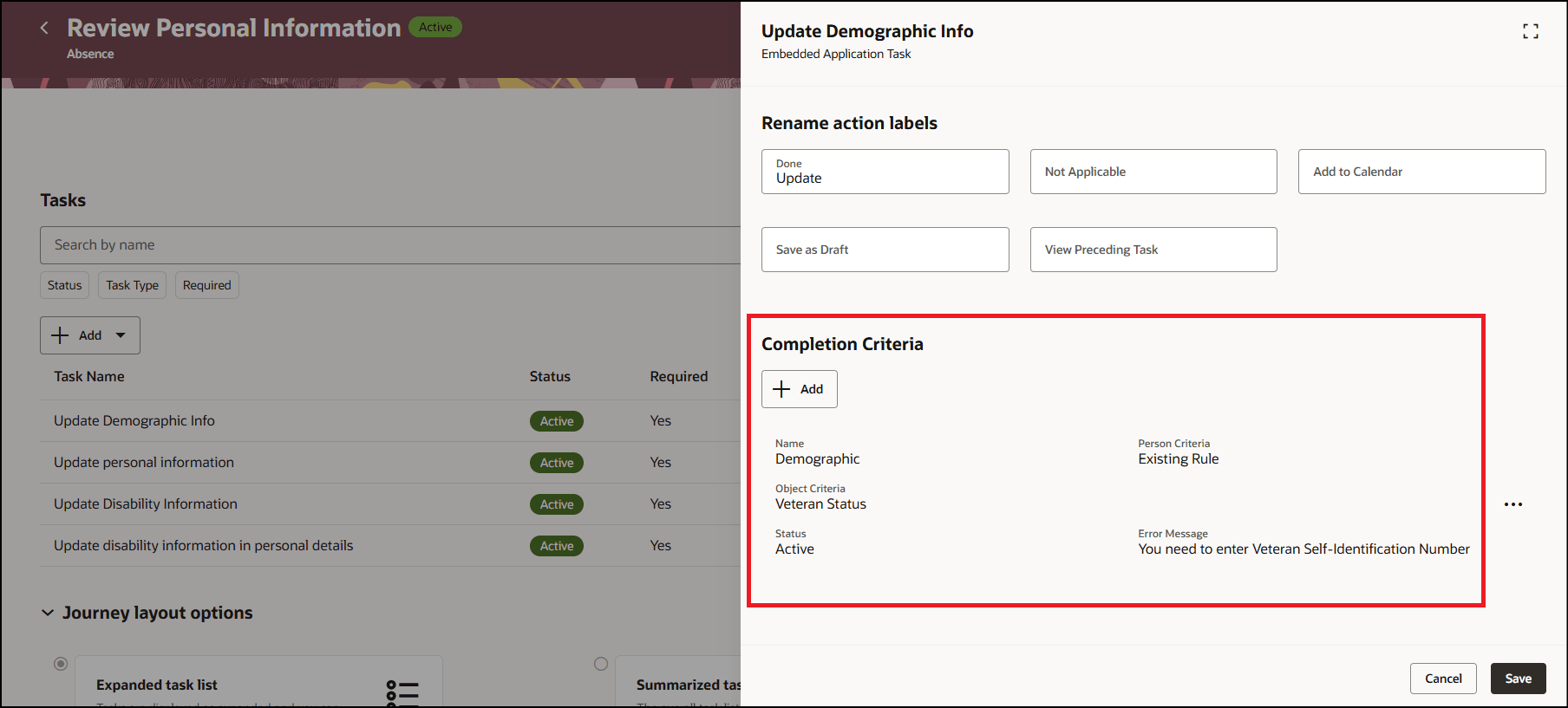 Define Rule for DDF in Demographic Info Object