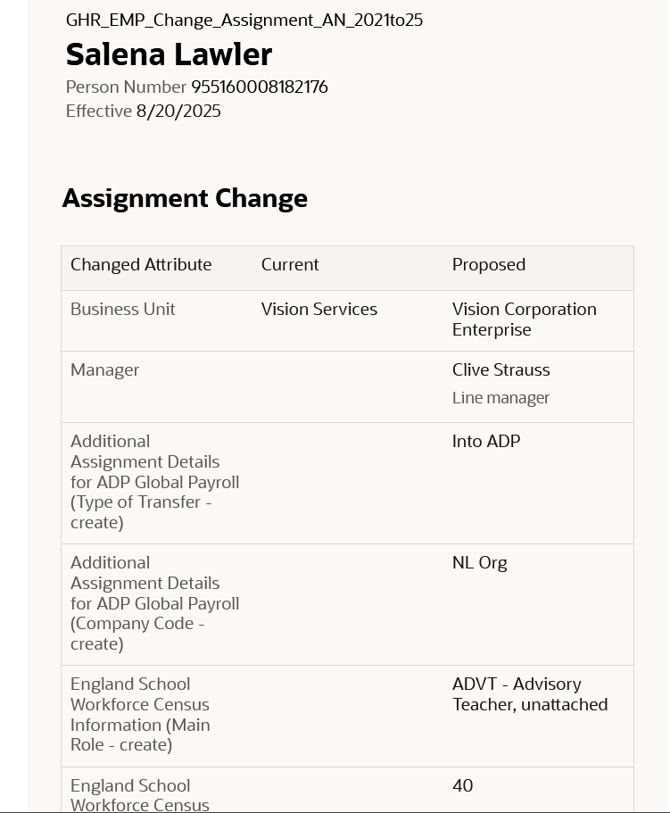 Document Record in approval notification