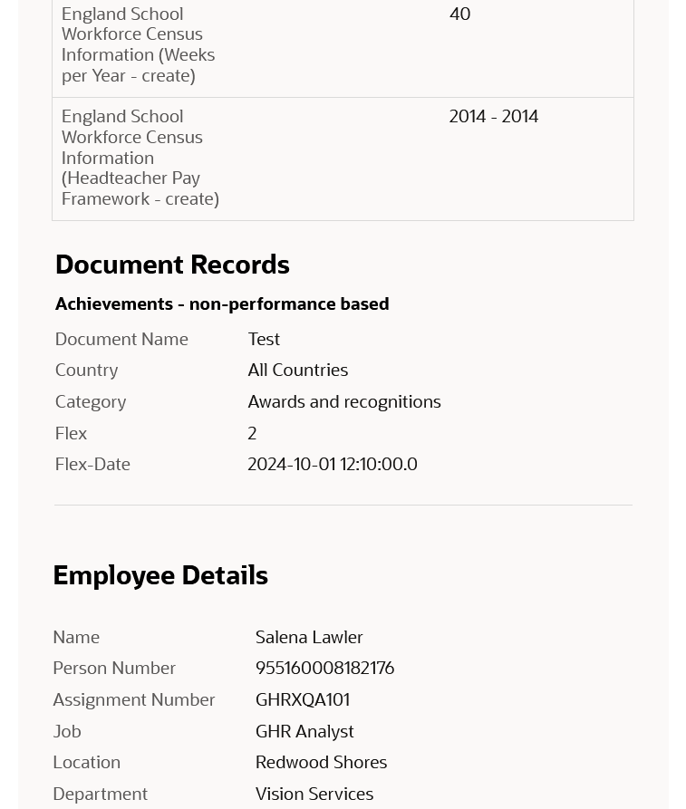 Document Record in approval notification
