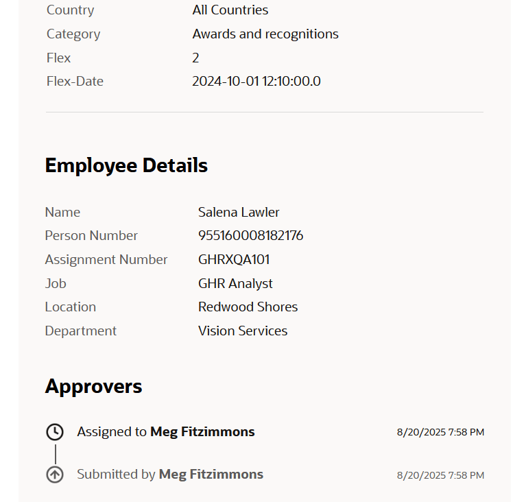 Document Record in approval notification
