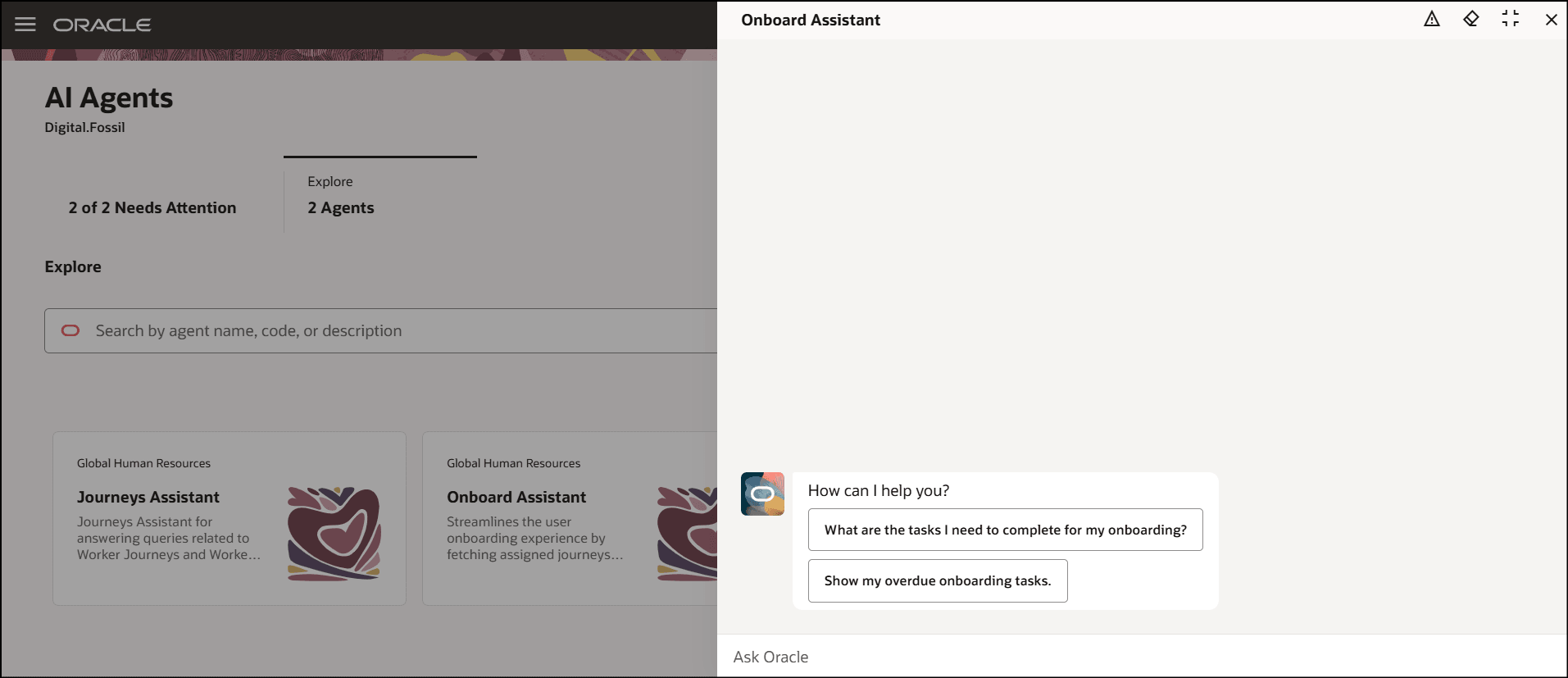 Onboard Assistant with Prepopulated Prompts