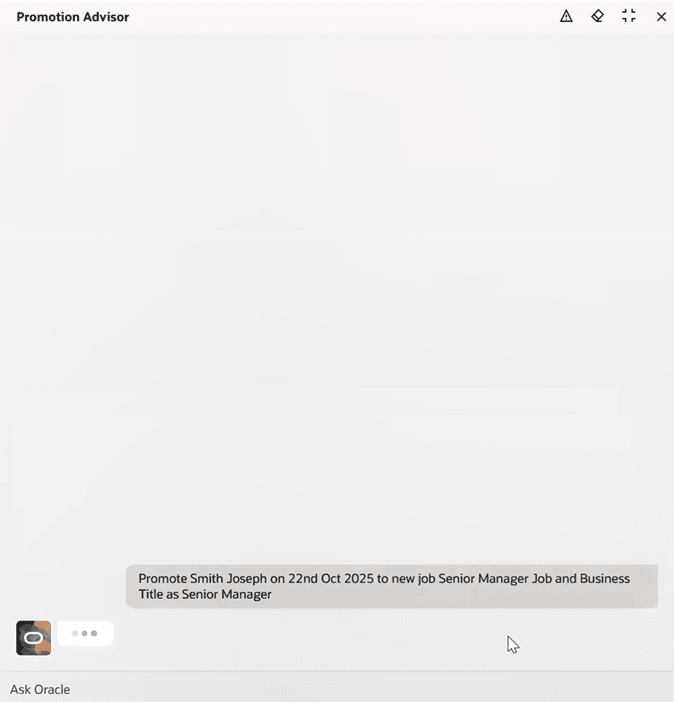 Agent identifying the employee after requesting promotion for Smith Joseph