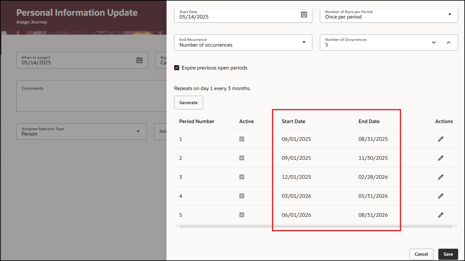 Schedule the journey