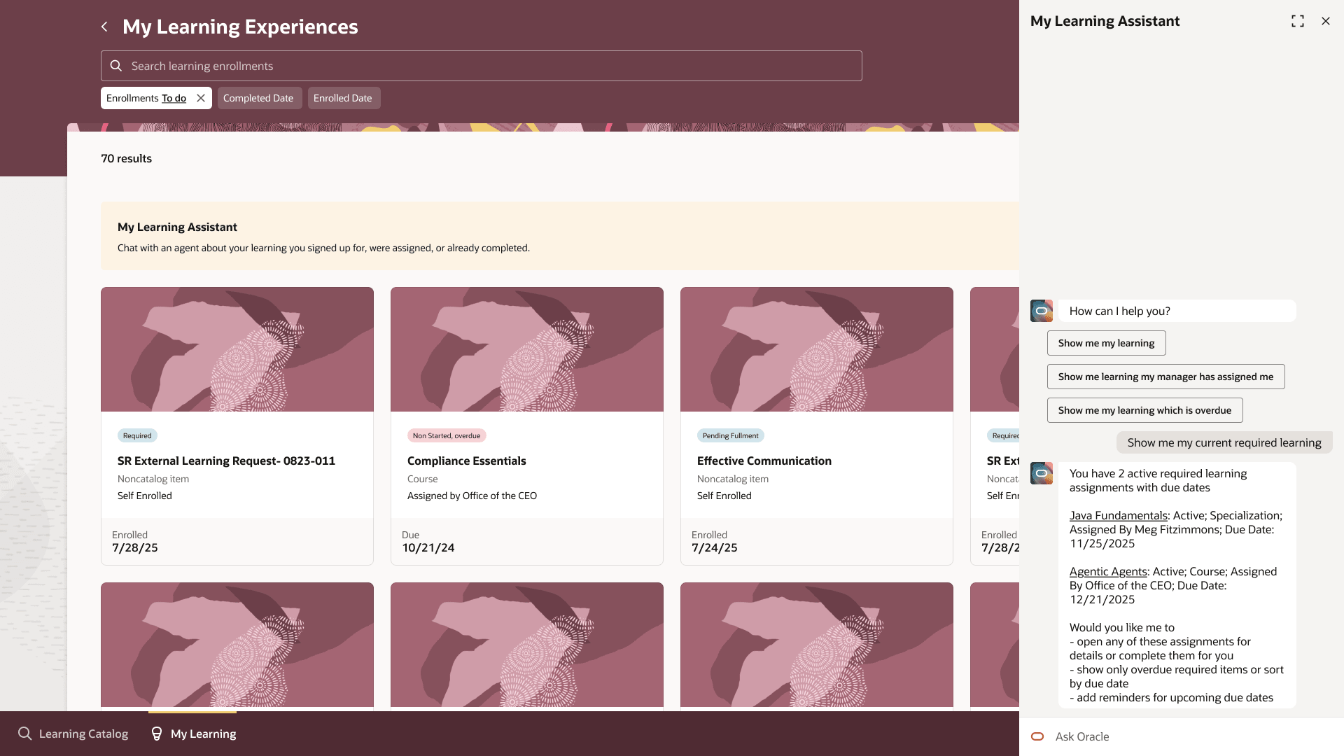 My Learning Assistant Chat Interface