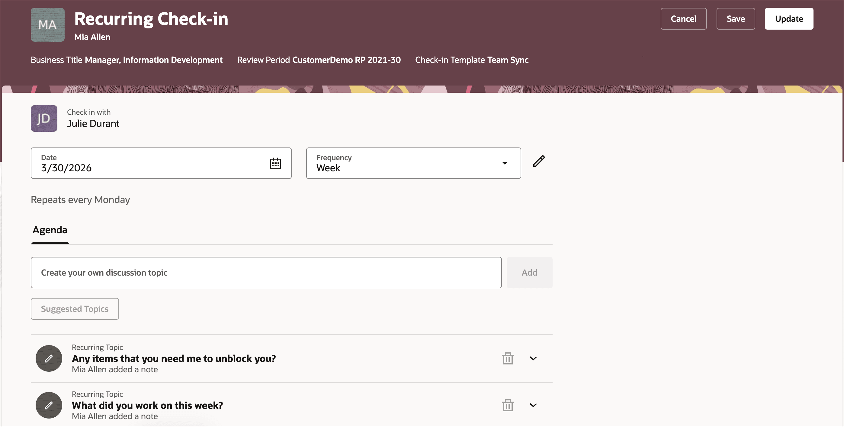 Team Sync Check-In