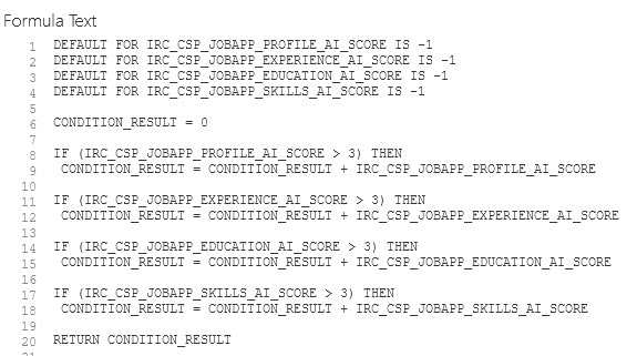 Example of a Fast Formula to Calculate Job Application Rank
