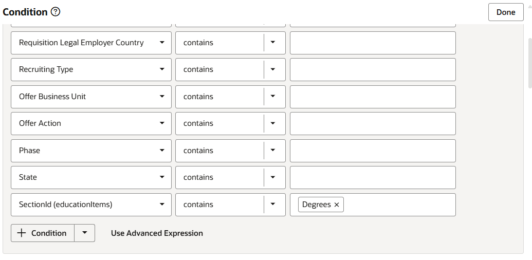 Creating a Condition