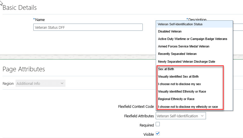 New Diveristy Fields in Transaction Design Studio
