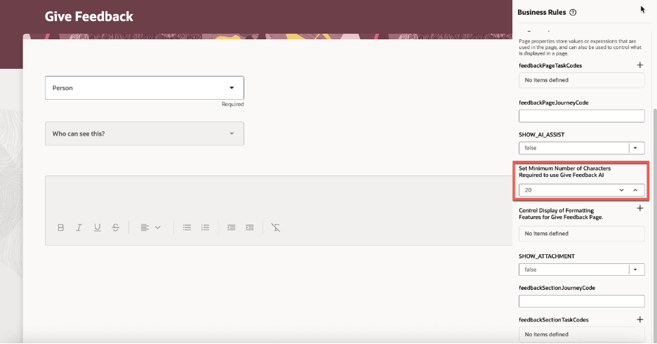 HR defines the minimum number of characters required
