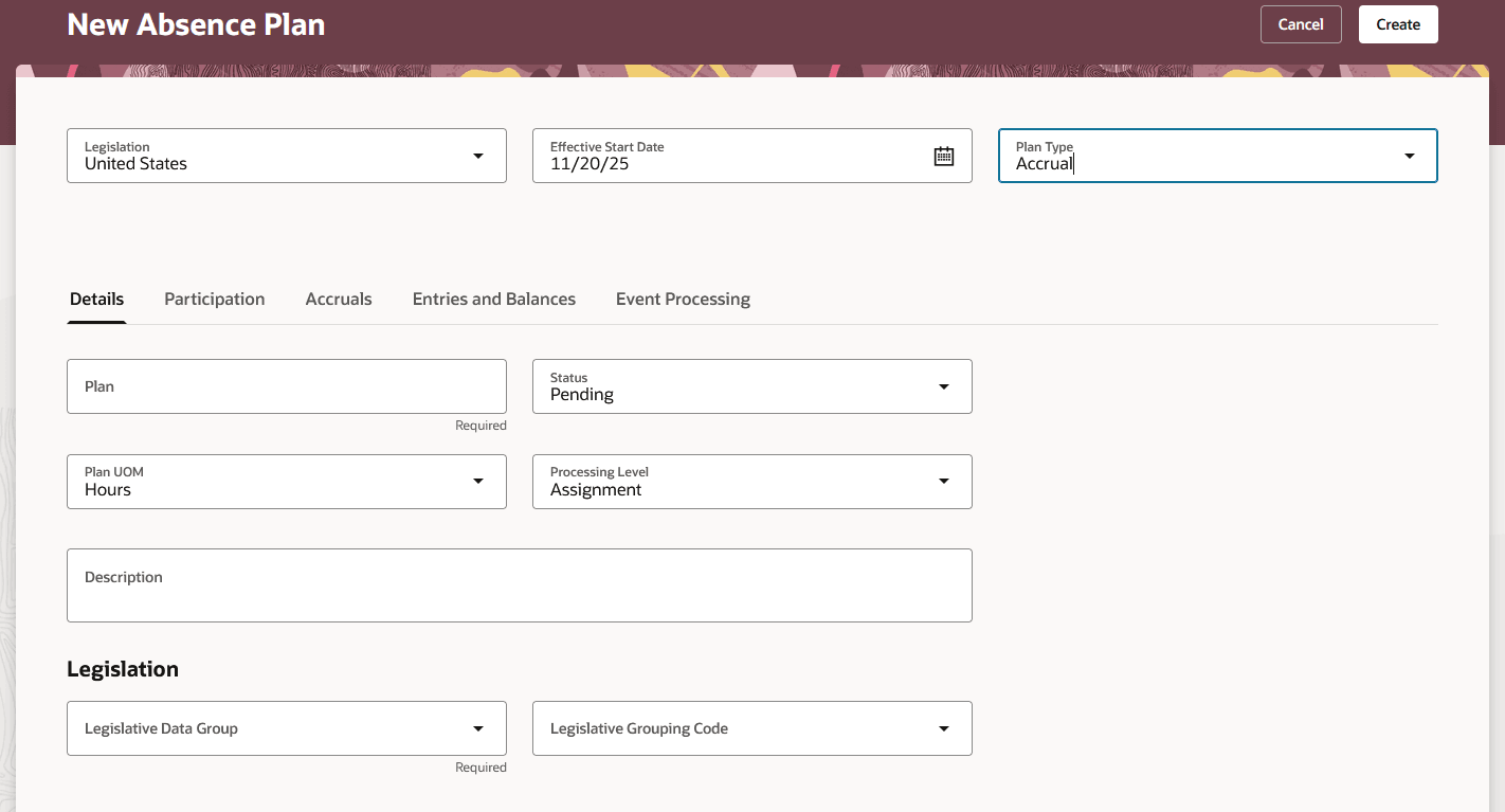 New Absence Plan redwood page