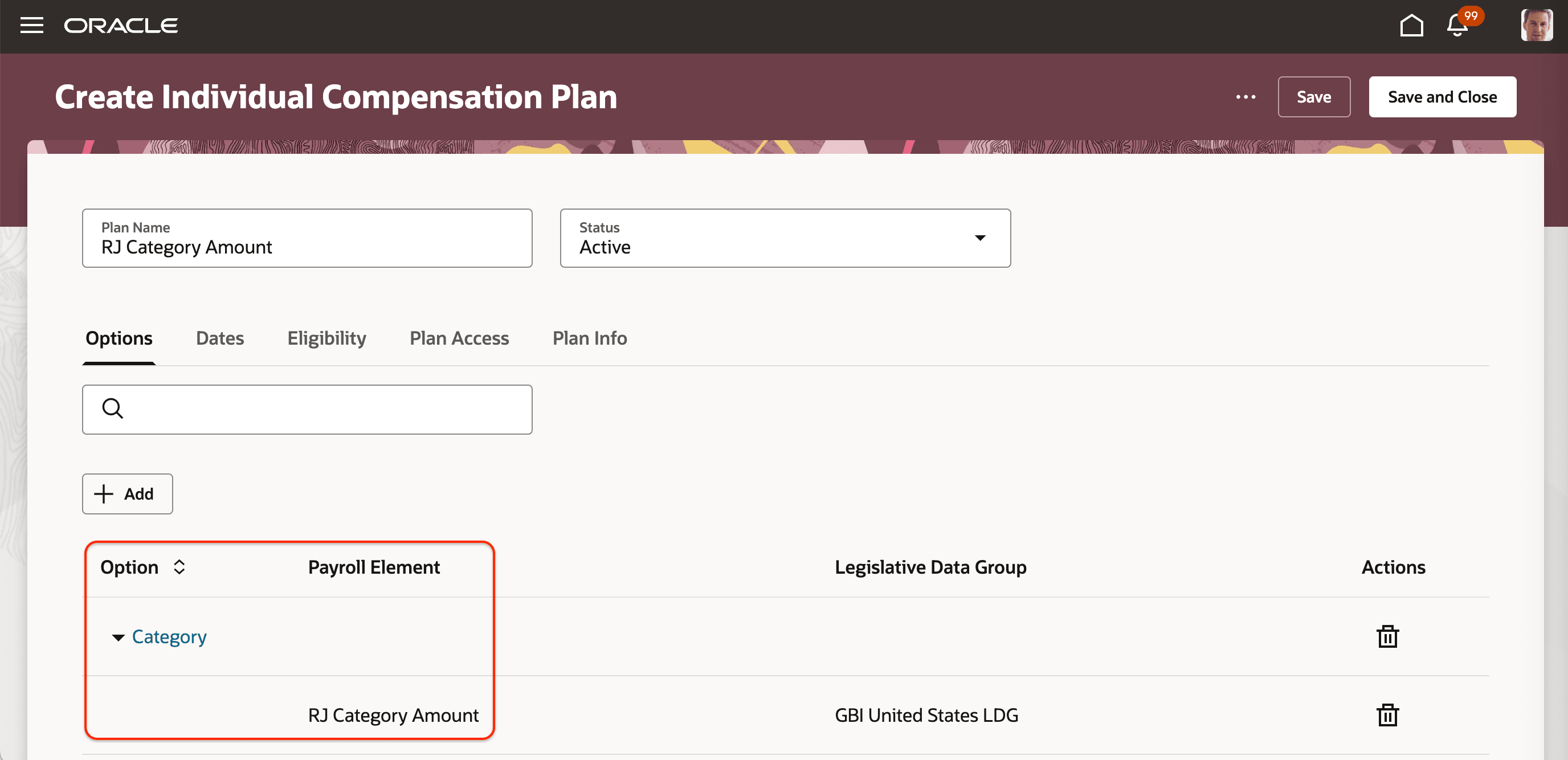 Element Attached to an Individual Compensation Plan