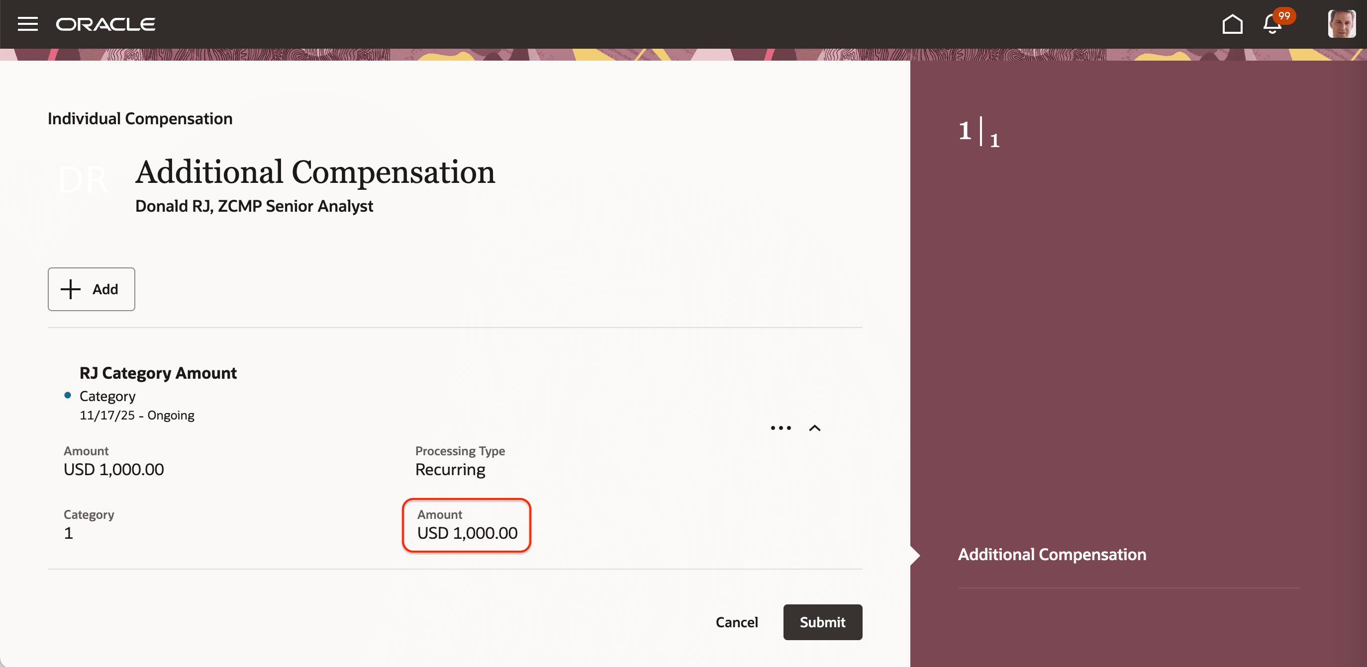 New Proposal Showing the Calculated Amount