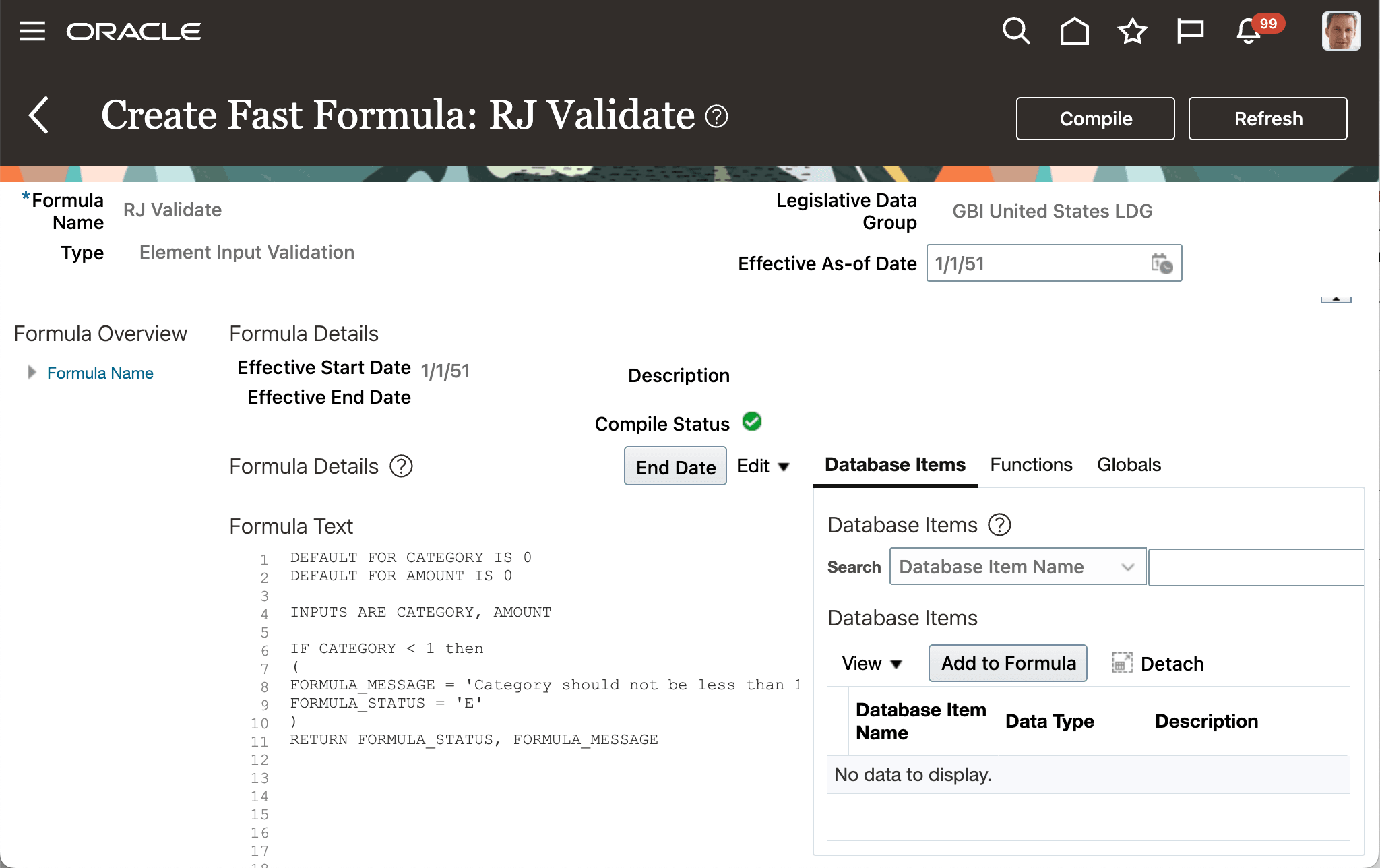 Fast Formula Validating That the Category Is Greater Than 1