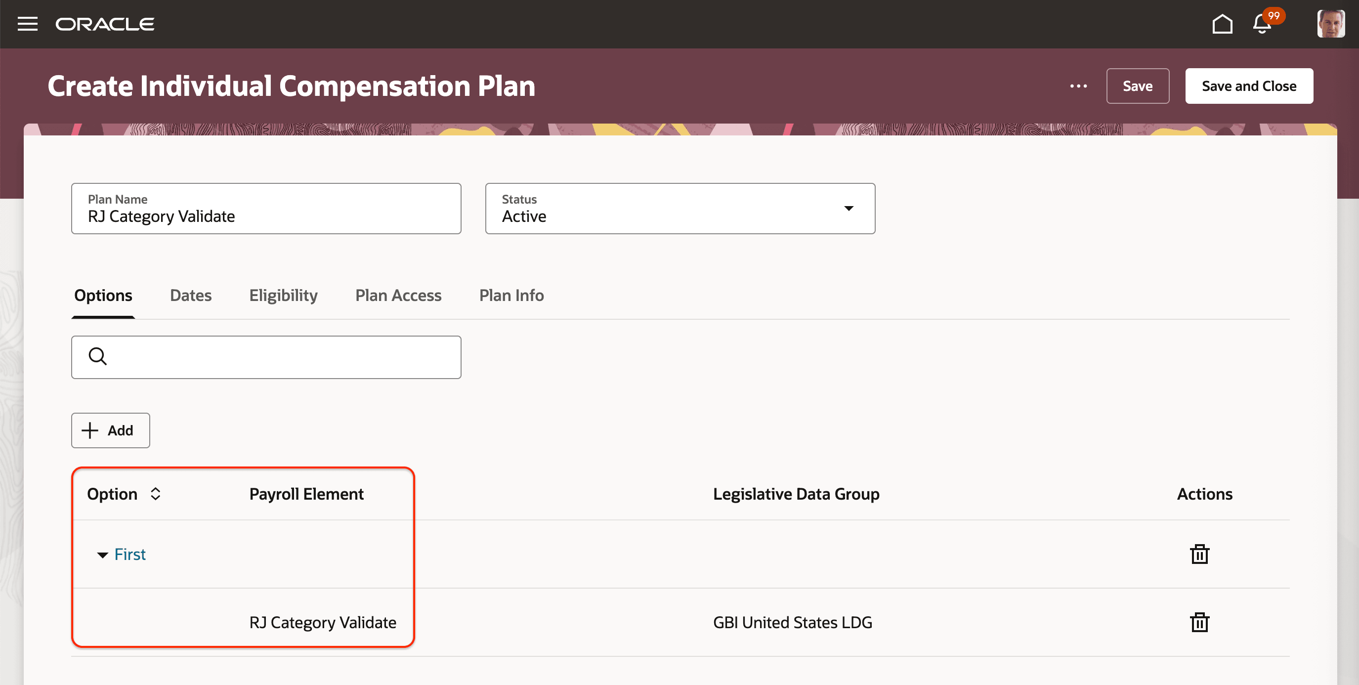Element Attached to an Individual Compensation Plan