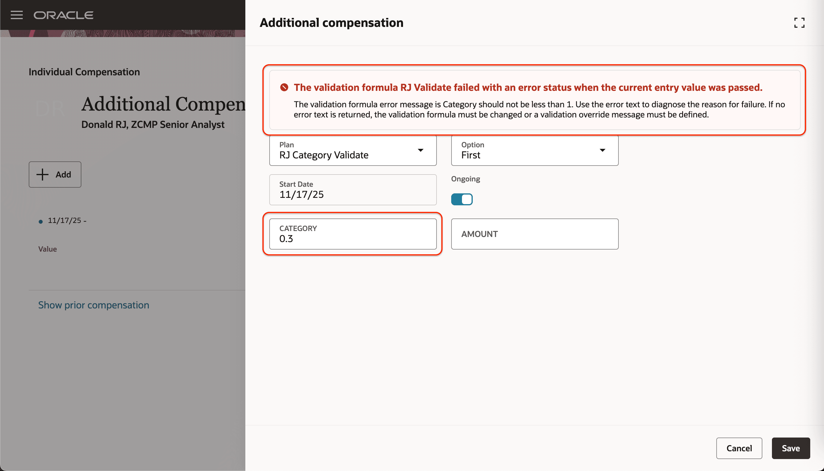 Input Value Validated