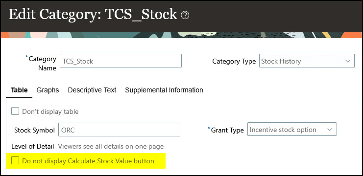Do not display Calculate Stock Value button