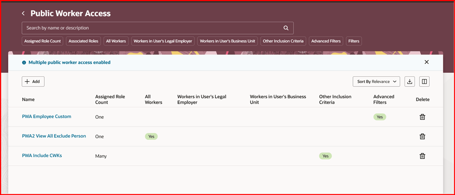 Public Worker Access Search Page