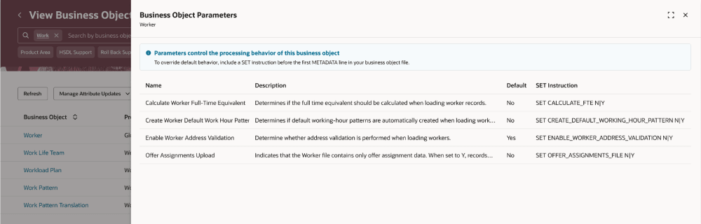 Business Object Parameters