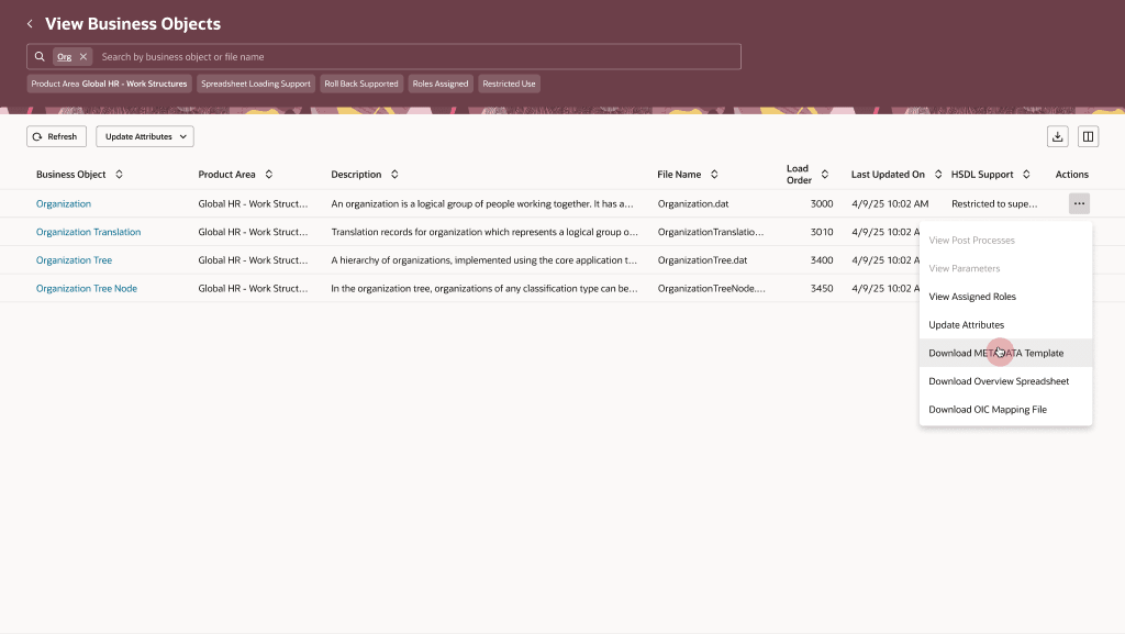 Download METADATA Template file