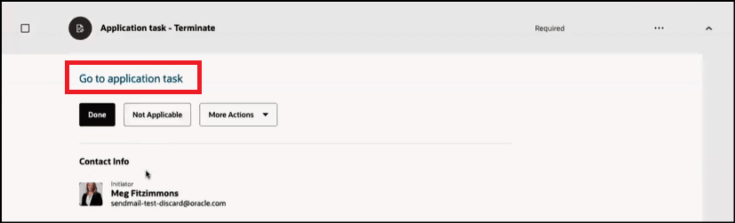 Navigate to Application Task