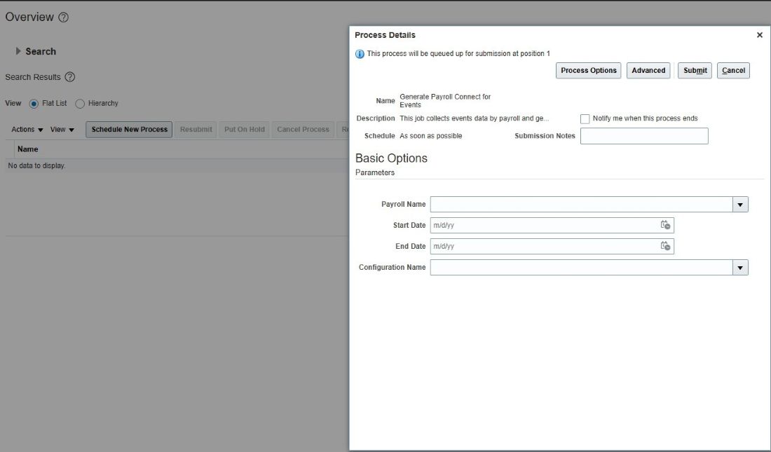 Generate the data for the selected Events